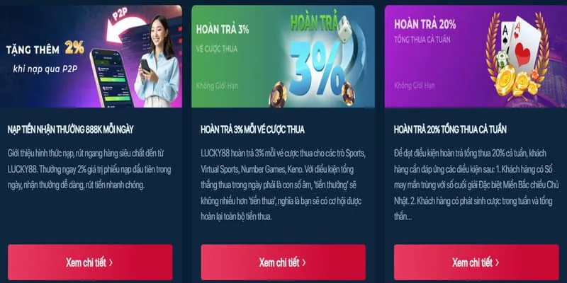 Các chương trình khuyến mãi sumvip web